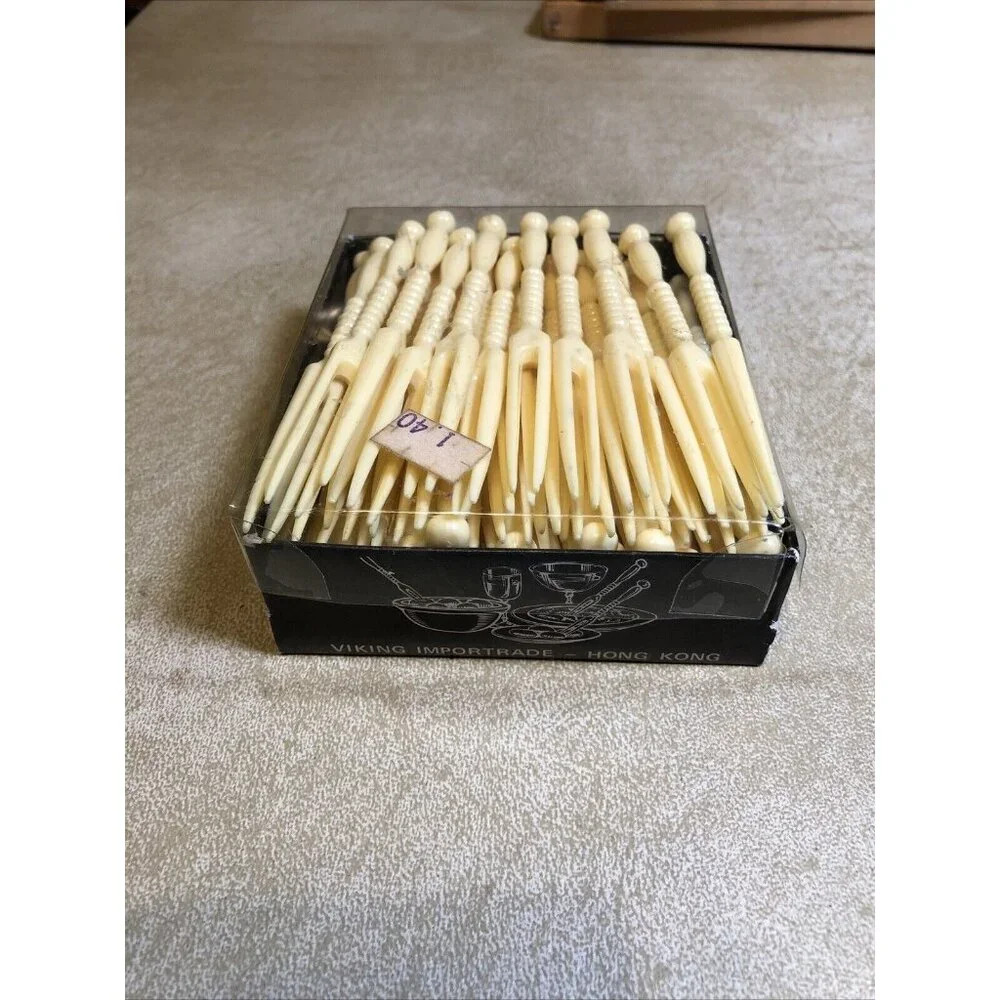 Vintage Set‎ 60 Ivory Coast Hors D'Oeuvres Cocktail Picks Viking Importrade